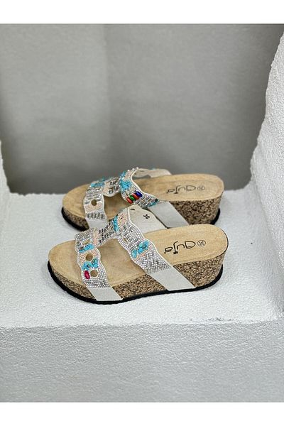 Guja 24Y101 - Γυναικείες παντόφλες με πέτρινη ταινία 7CM
