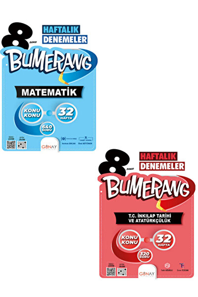 Açı Yayınları 8.sınıf Günay Bumerang 32 Haftalık Matematik Inkılap Tarihi Den...