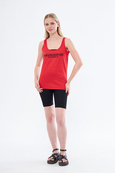 YÜKSEL IŞIK Red Color Athlete Undershirt - ThicK Strap, G-lab Athleısure Dept Printed
