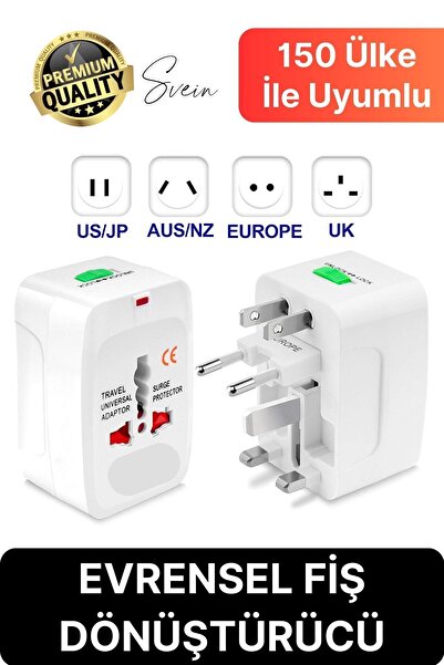 Svein Premium Evrensel Fiş Dönüştürücü Adaptör İnternational Uluslararası Tüm...
