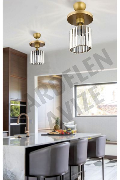 SONSUZ AYDINLATMA&AVİZE Luxury Chandelier - Antique Single Crystal Stone Downward Facing