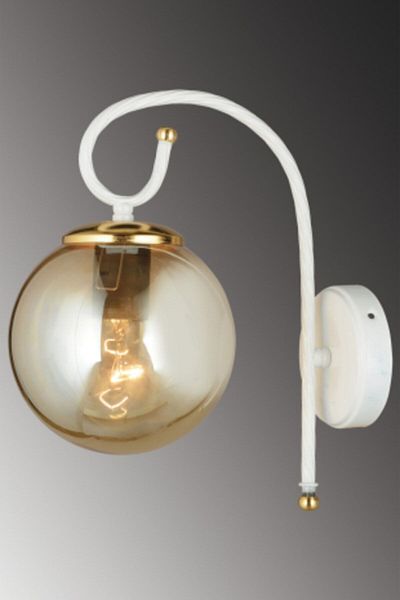 SONSUZ AYDINLATMA&AVİZE White Azra Bal Glop Glass Downward Facing Modern Sconce