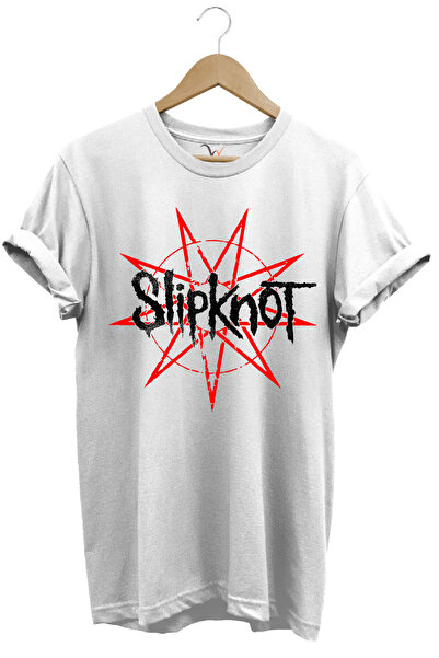 WİDİ Tricou alb cu imprimeu Slipknot Rock Metal Music Band Stars