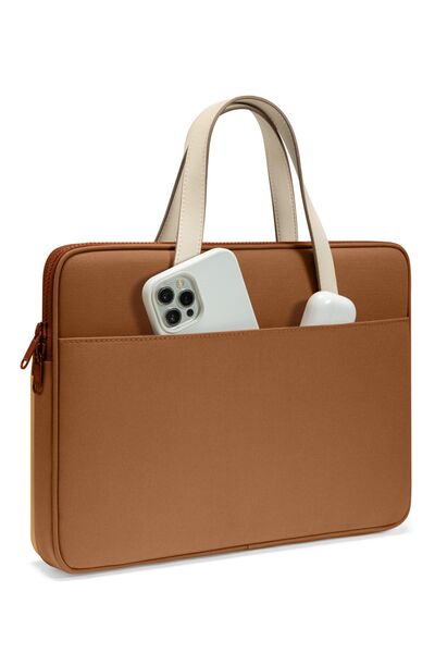 Tomtoc حقيبة كمبيوتر محمول باللون البني موديل A11 - مقاس 13.5-14.4 بوصة - A11d3m1