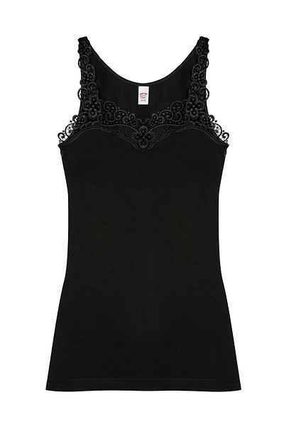 Şahin Tricou de damă din bumbac cu dantelă 3 bucăți - 95% bumbac 5% lycra