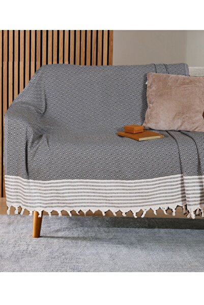 Bumedo غطاء أريكة قطني أنثراسايت مقاس 170 × 210 سم - أريكة سرير عالية الجودة