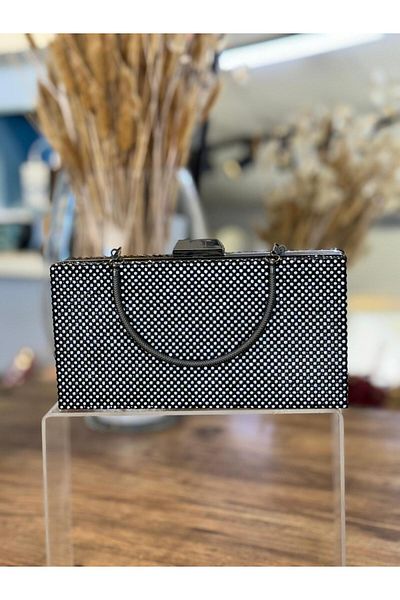 Blacktavern Βραδινή τσάντα φορέματος 1454 Model Fashion Stone με λεπτομέρειες