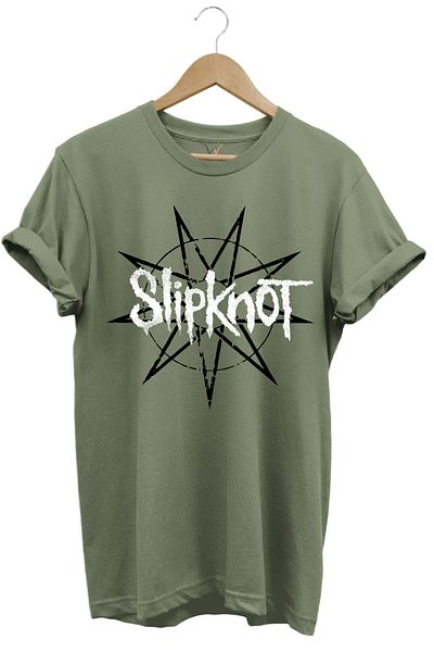 WİDİ Μπλουζάκι Slipknot Rock Metal Music Band Stars με τυπωμένο κανονικό χακί μπλουζάκι
