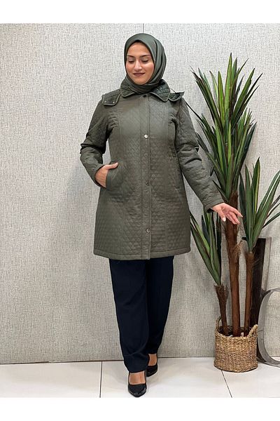 Butik büyük beden Quilted Fur Coat