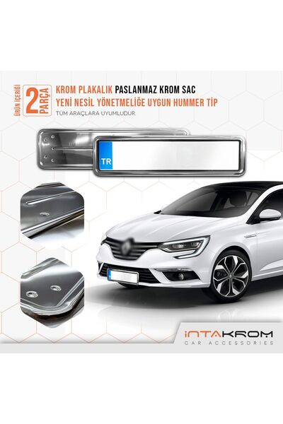 İntachrom Renault Megane Krom Plakalık - Hummer Tip 2 Adet