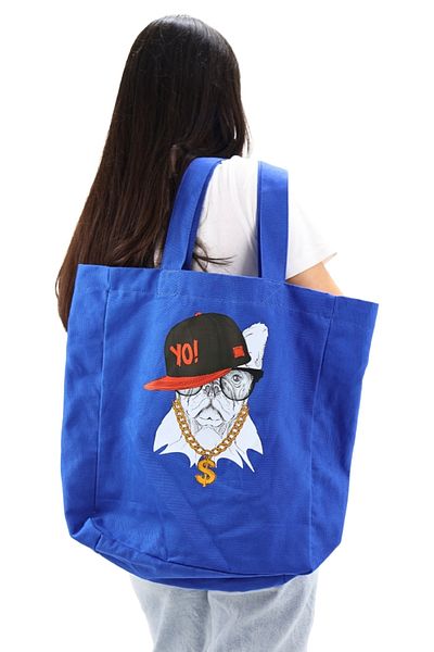ICONE BAG Geantă tote pentru femei cu imprimeu Blue Dog cu volum mare - transport de mână și de umăr