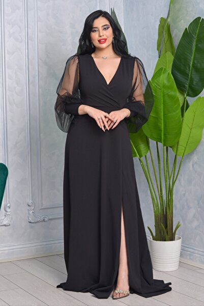 Matik Abiyem Önü Kısa Arkası Uzun Kolları Tül Tasarım Abiye