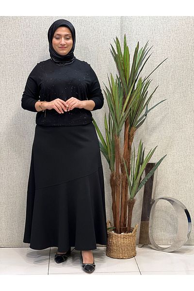 Butik büyük beden Valon Lycra Skirt