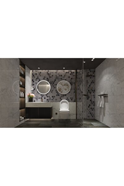 TUQCO Taş Fileli Altıgen Beyaz-gümüş Honlu Gerçek Mermer Mozaik Duvar Kaplama Zemin Döşeme Paneli(0,40M2)