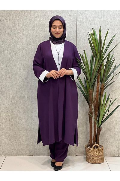Butik büyük beden 3 Piece Crepe Set