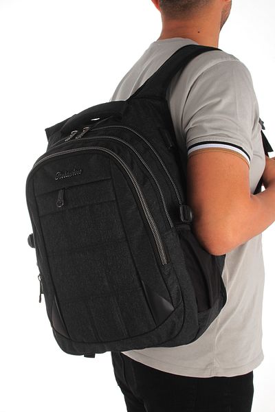 Relaxion Rlx-2227 - Black School Backpack: For Casual, Travel and Sports