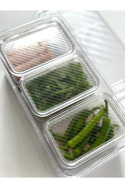 NEKA HOME 7-Piece Transparent Acrylic Breakfast Storage Set with Lid and Compartments