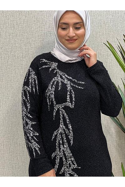 Butik büyük beden Lycra Jewelled Evening Dress