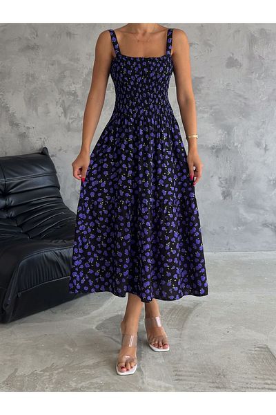 MaxiMor 125 Cm Rochie de podea cu bretele din viscoza