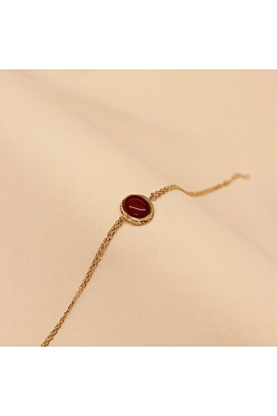 TAHAN MÜCEVHERAT Sıvama Akik Taşlı Minimal Bileklik