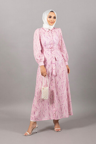 Stilife Ροζ λινό φόρεμα Nina