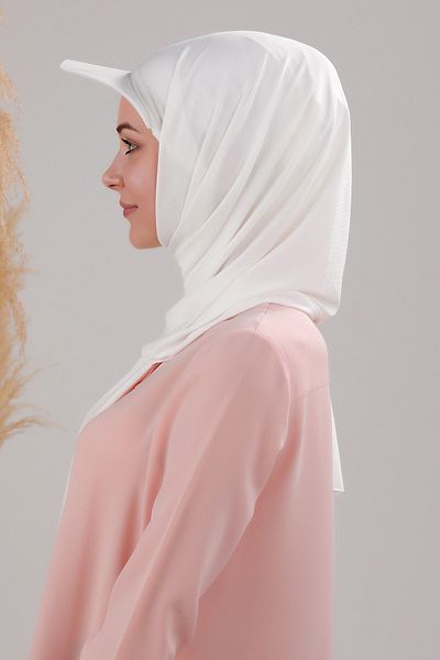 Melodi Scarf White Hijab Shawl - Women's, Practical Bonnet, Hat