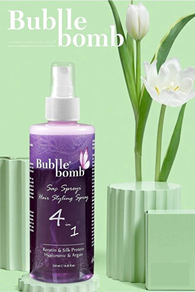 BUBBLEBOMB 4 In 1 Hair Saç Tarama Spreyi (fön Suyu) 250ml