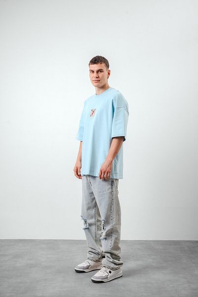 Respire Μπλουζάκι Baby Blue Horizon Oversize