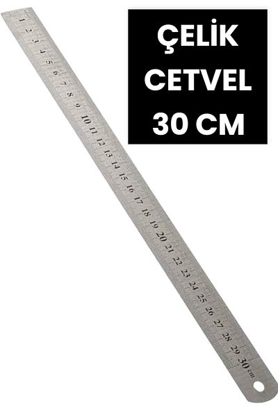 SEYFİKİRTASİYE Stainless 30 CM Steel Ruler Meter