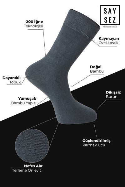 SAYSEZ Ανδρική καλοκαιρινή πρίζα Bamboo - Σετ δώρου 6 τεμαχίων απλό καπνιστό, Premium κουτί χωρίς ραφή