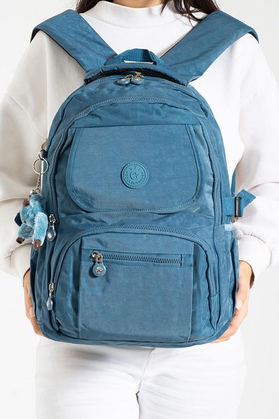 DUOMİNO Fcstore Crinkle Fabric Водоустойчива Тюркоазено синя Clinkir Раница за лаптоп Ежедневна ученическа чанта