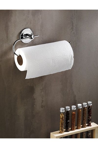 Sas Haus Freestanding Towel Holder - Adhesive Chrome Paper, S-110 Mrktplace