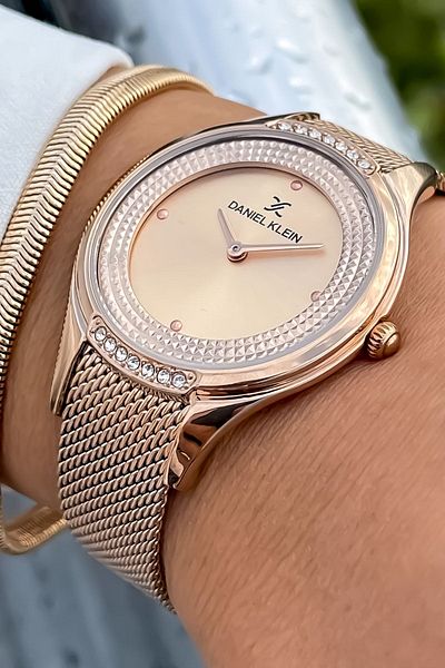 Daniel Klein Women's Straw Wristwatch+bracelet