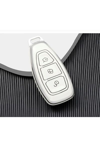 EBG İSTANBUL Ford Focus Fiesta - Kuga Mondeo Smax Cmax Ecosport Nano Key Case White Silver Silver