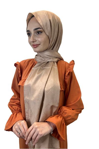 PİRAMİT Pyramid Patterned Monogram Shawl, Elegant Foundation 01008