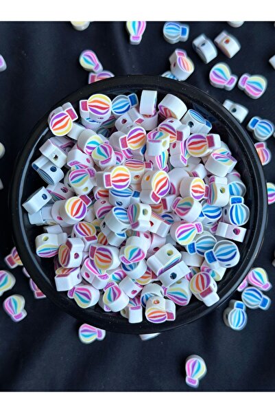 Bijumix Aksesuar 25 Adet 10 mm Karışık Balon Figürlü Polimer Kil Fimo Boncuk ...