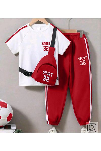 Machetta Kids Sport 32 - Set de trening de vară oversize imprimat, mânecă scurtă