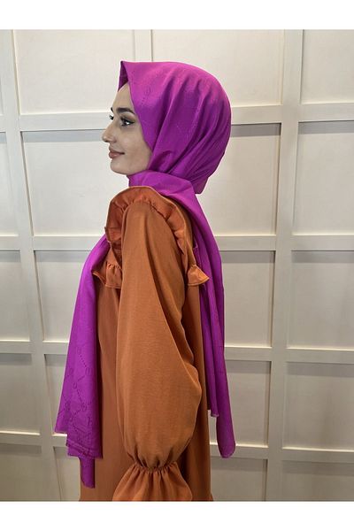 PİRAMİT Redbud 01008 - Special Patterned Pyramid Monogram Shawl