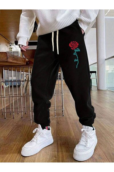 AMMA Rose Printed Unisex Φούτερ - Ελαστικά πόδια