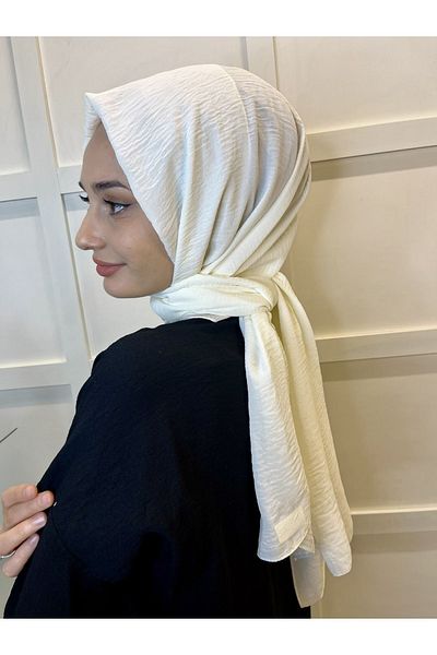Eflatun شال Cazz مريح ومقاوم للتجاعيد بلون إكرو - ناعم ومتين 01000