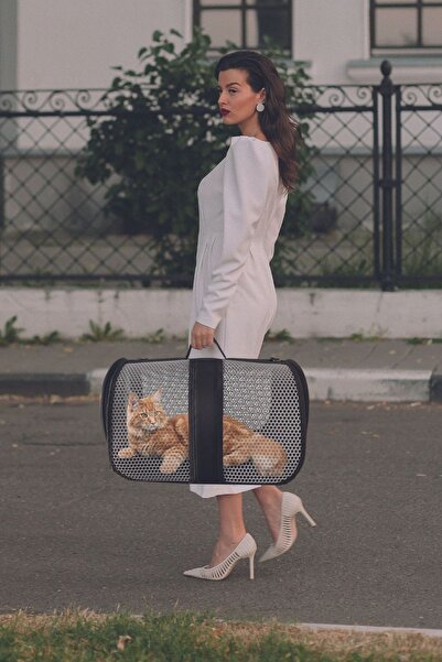 BYPET Hava Alabilen ,Pvc Petek Dokulu, Uçuşlar Için Uygun Evcil Hayvan Taşıma Çantası, Kedi Taşıma Çantası