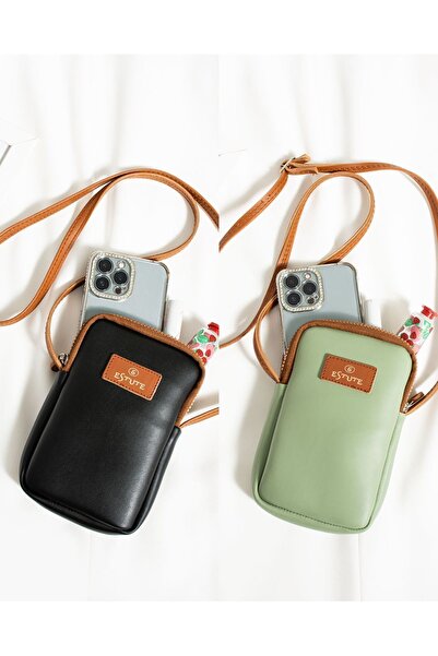 ESTUTE Πολυτελής ρυθμιζόμενη τσάντα χιαστί για τηλέφωνο Unisex 2 Pack