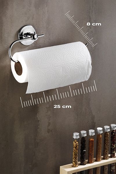 Sas Haus Freestanding Towel Holder - Adhesive Chrome Paper, S-110 Mrktplace