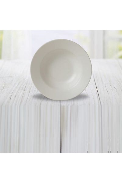 Keramika K2 Delta Pit Food-Pasta Plate 20 cm Matte White 6 Pieces