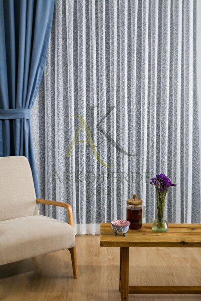 Karesi 1x3 Sand Knitted Tulle Curtain - Tight Pleated