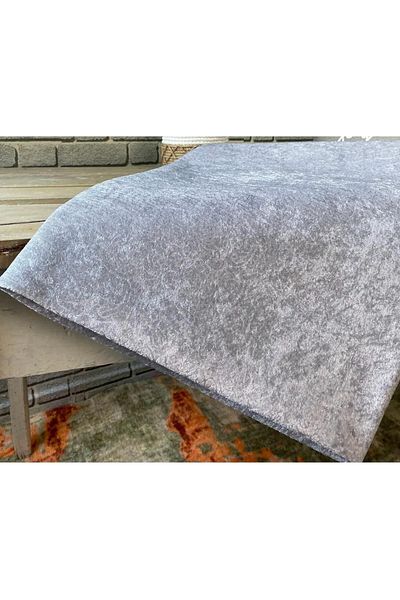 Tekstilsa Light Gray Velvet Printed Non-Slip Seat with Sponge and Sofa Bed Cover 170*210 Cm 1 piece
