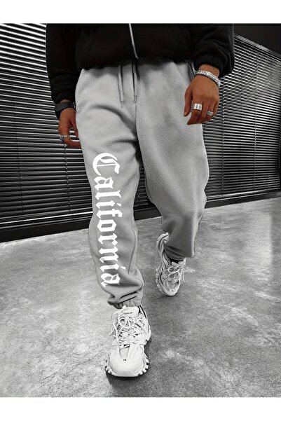 NoVibe بنطال رياضي بأرجل مطاطية للجنسين مطبوع عليه كاليفورنيا