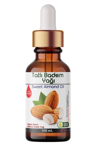 Dolar Kimya Tatlı Badem Yağı - 100 mL (Soğuk Sıkım Bitkisel Sabit Yağ,Buharda...