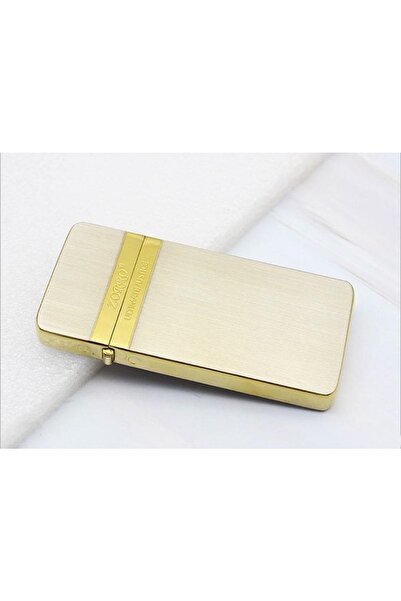 Zorro Benzinli Slim Krom Çakmak Gold Şerit