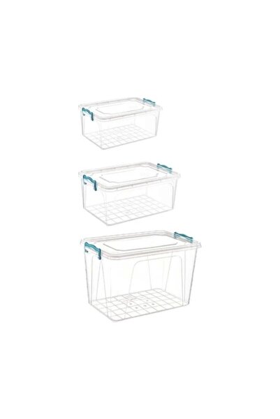 MİLYONCUAVM Nfm Home Saklama Kabı Plastik Saklama Kutusu 10lt 7.2lt 5.5lt 3'lü Set